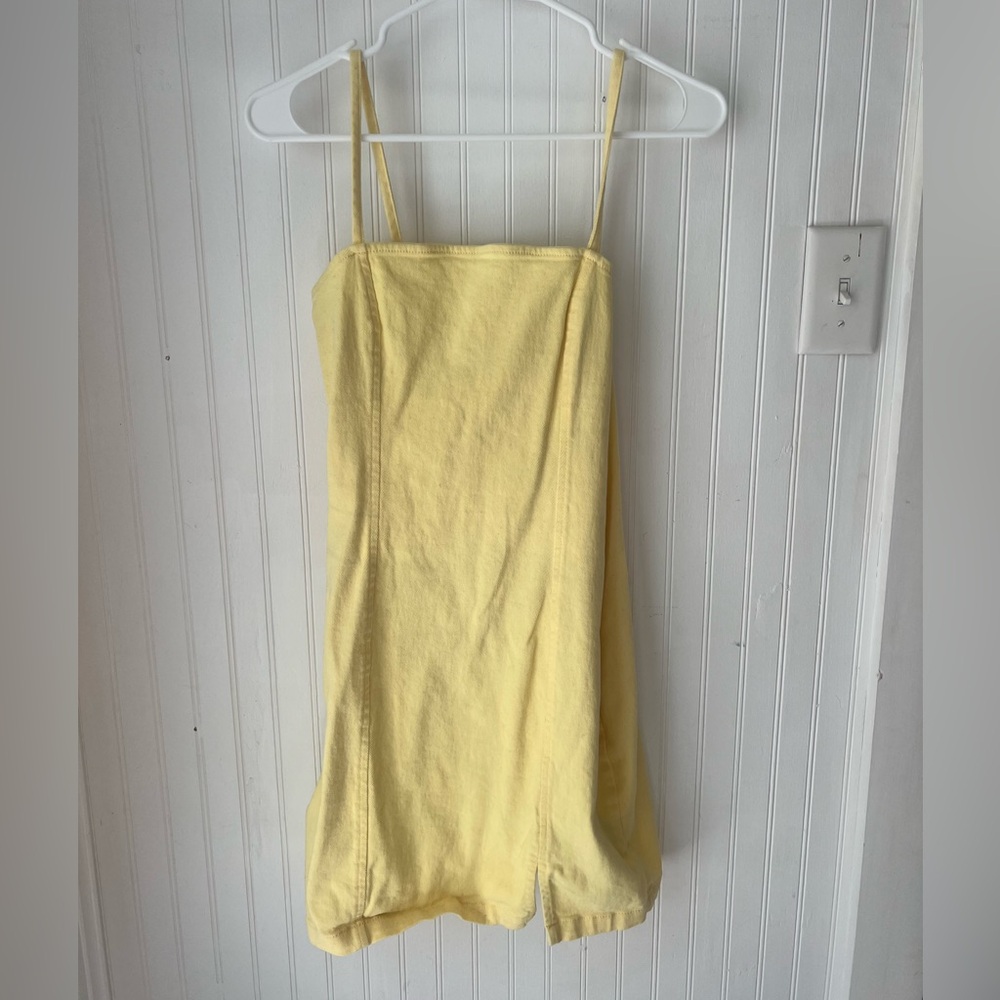 Structured yellow mini dress
